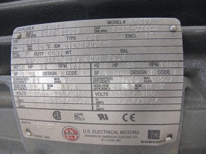 MOTOR, ELECTRIC TYPE, 25 HORSEPOWER, 460VAC 3 PHASE 60HZ ELEC RATING, 1760 RPM, 284T FRAME, 30.5 AMPS, TEFC ENCLOSURE, CONTINUOUS DUTY, 1.15 SERVICE FACTOR, 1-7/8" DIA SHAFT. WITH SLOT KEY INSULATION CLASS "F", 40C MAX AMBIENT TEMPERATURE FOOT MOUNTED, PART # R-900 (W-44) LOADING & HANDLING FEE $15-